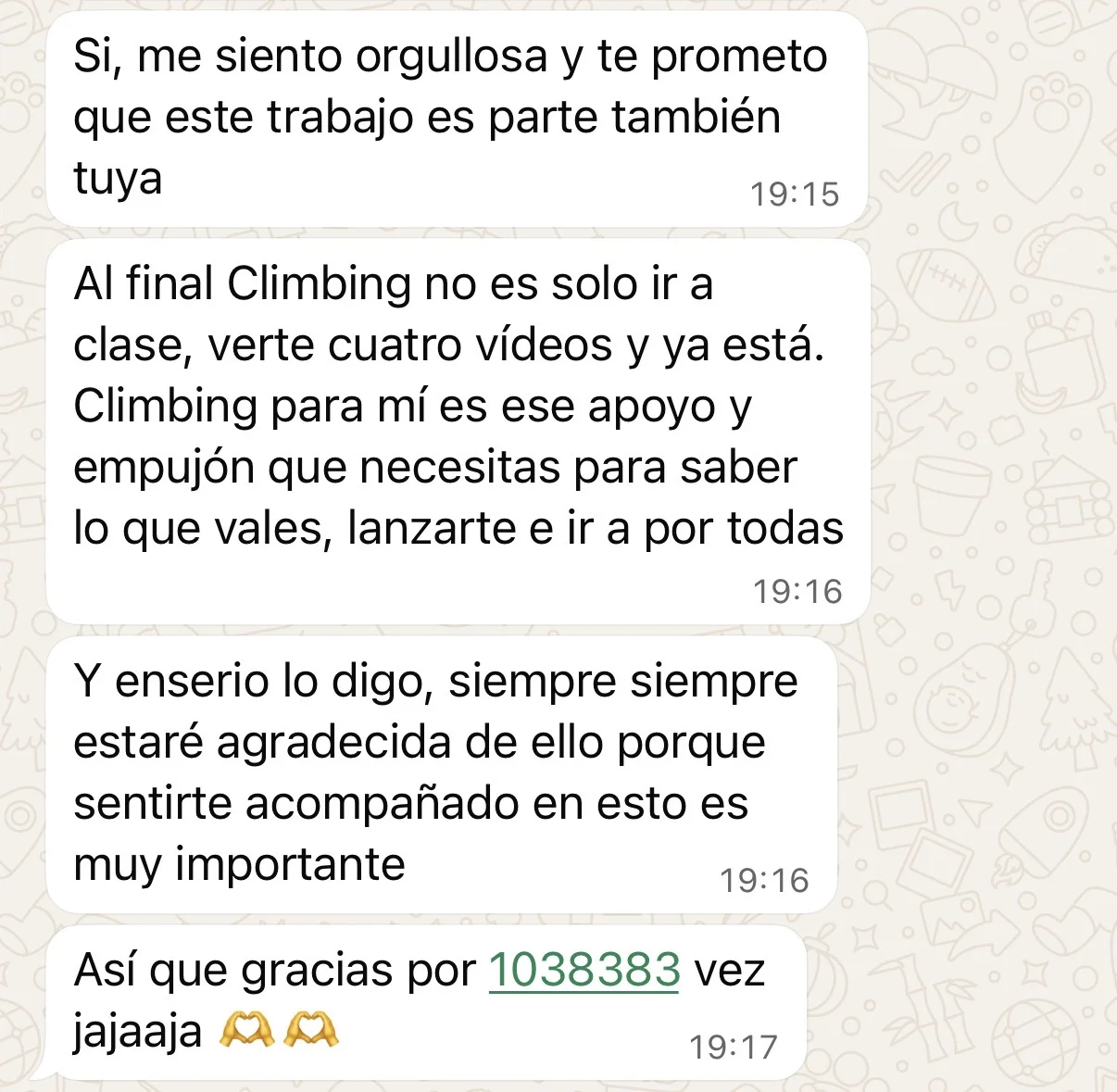 Mensaje real de un alumno
