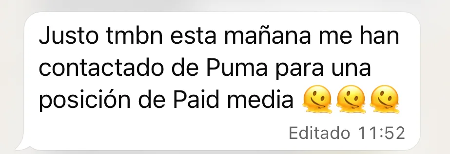 Mensaje real de un alumno