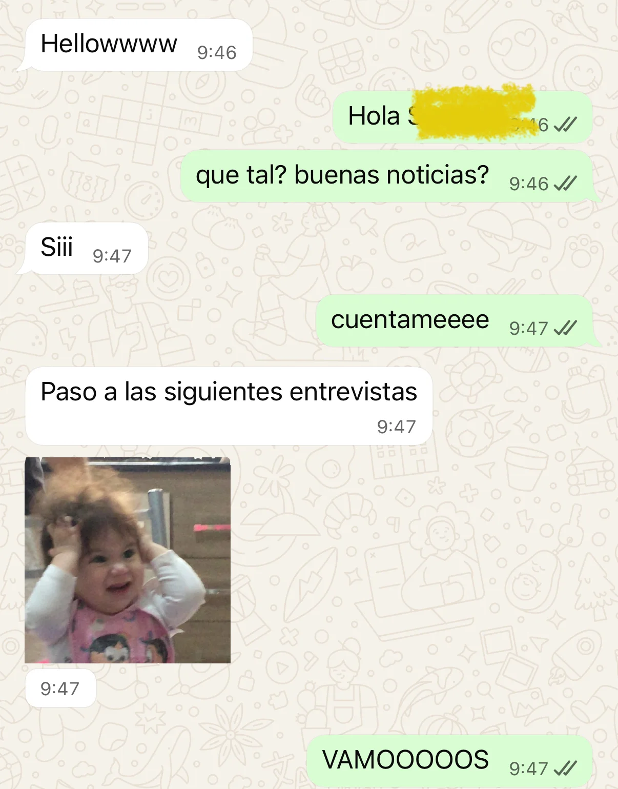 Mensaje real de un alumno