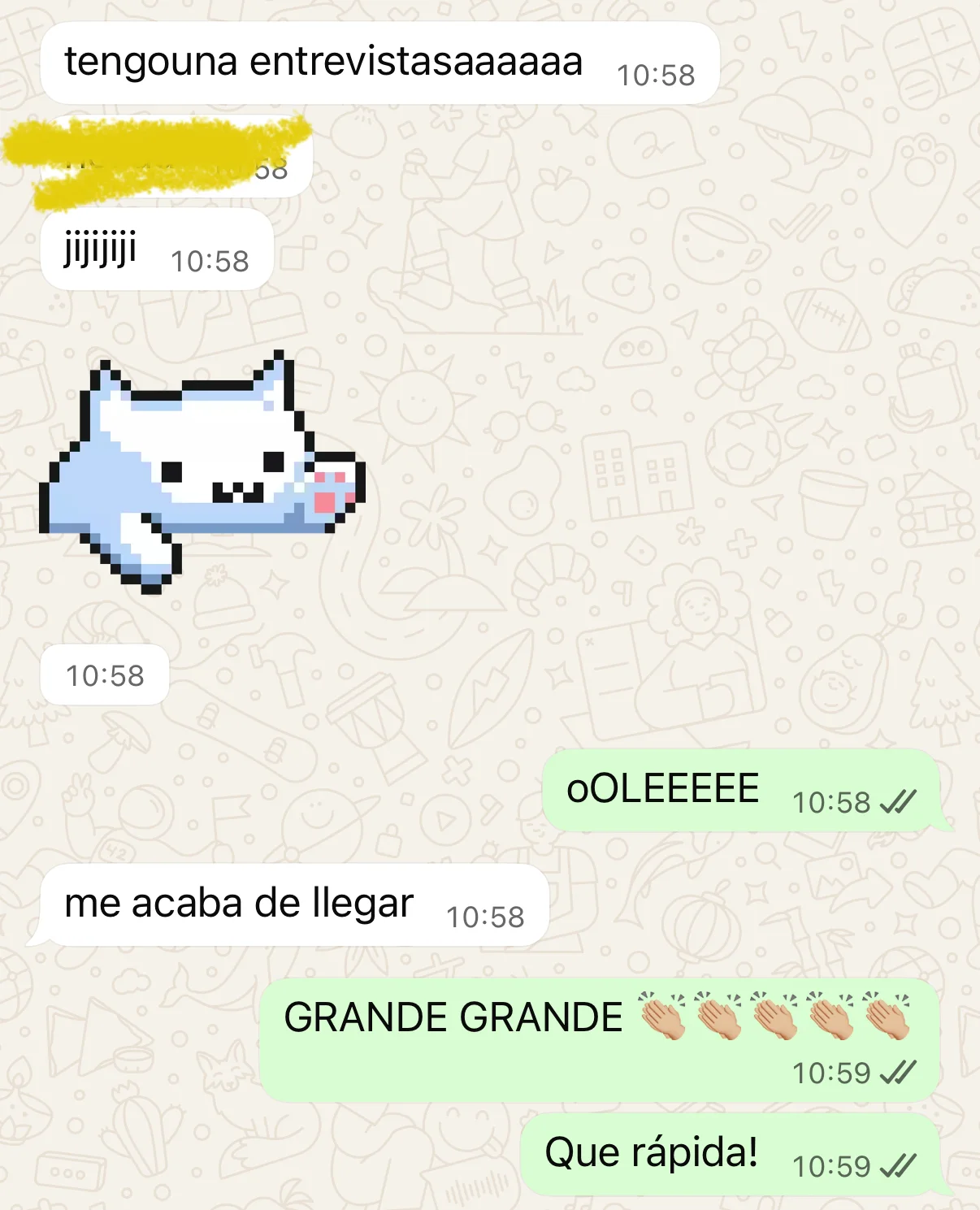 Mensaje real de un alumno
