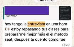 Mensaje real de un alumno